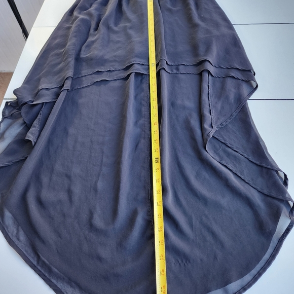 Forever 21 Dress Black Strapless Sequins  Hi Low Women Party Shiffon Size Small - Picture 14 of 15